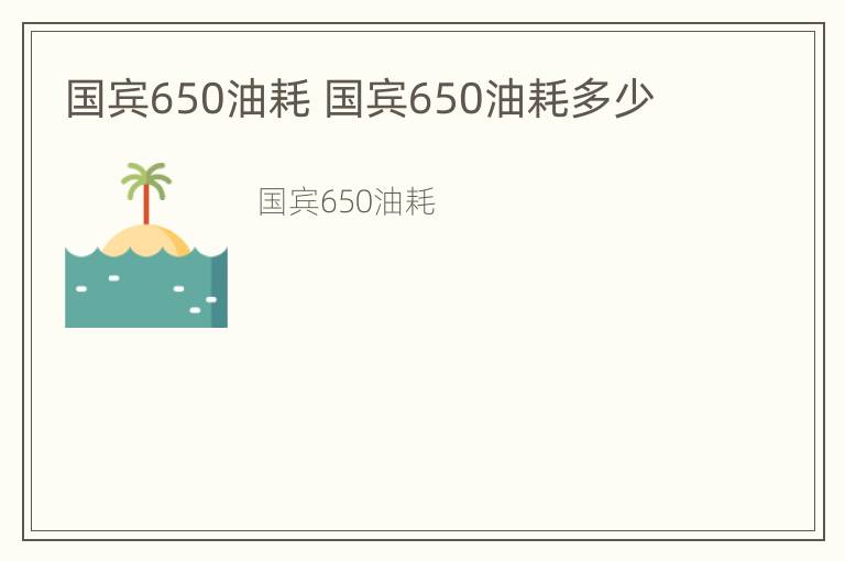 国宾650油耗 国宾650油耗多少