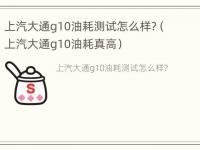 上汽大通g10油耗测试怎么样?（上汽大通g10油耗真高）