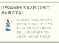 辽宁2024年省考报名照片处理工具在哪里下载？