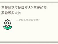 三菱帕杰罗轮毂多大? 三菱帕杰罗轮毂多大的