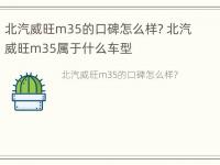 北汽威旺m35的口碑怎么样? 北汽威旺m35属于什么车型