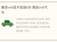 魏派vv6是不是国6车 魏派vv6汽车