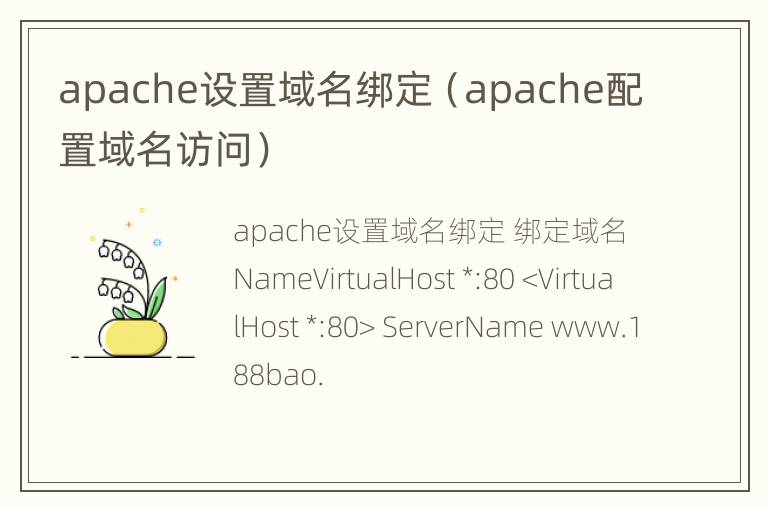 apache设置域名绑定（apache配置域名访问）