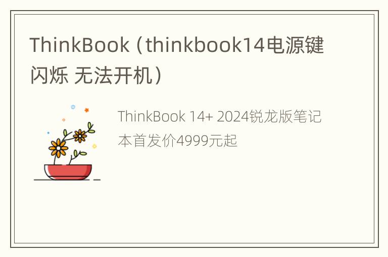 ThinkBook（thinkbook14电源键闪烁 无法开机）