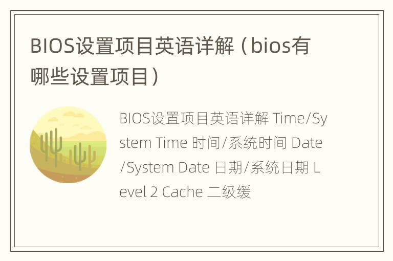 BIOS设置项目英语详解（bios有哪些设置项目）