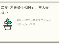 苹果：不要将进水iPhone放入米袋中