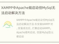 XAMPP中Apache能启动但MySql无法启动解决方法