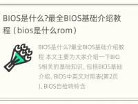 BIOS是什么?最全BIOS基础介绍教程（bios是什么rom）