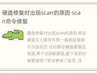 硬盘修复时出现scan的原因 scan命令修复