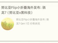 努比亚Flip小折叠海外发布：骁龙7（努比亚x黑科技）