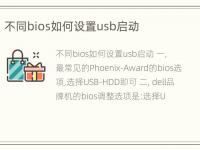 不同bios如何设置usb启动