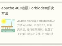 apache 403错误 Forbidden解决方法