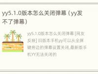 yy5.1.0版本怎么关闭弹幕（yy发不了弹幕）