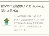 在DOS下刷新实现BIOS升级 dos刷新bios的方法