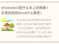 driveselect是什么车上的按键（车里的按钮drive什么意思）