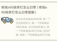 奇瑞x90保养灯怎么归零（奇瑞x90保养灯怎么归零图解）