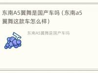 东南A5翼舞是国产车吗（东南a5翼舞这款车怎么样）