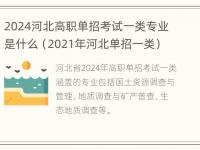 2024河北高职单招考试一类专业是什么（2021年河北单招一类）