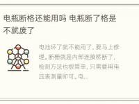 电瓶断格还能用吗 电瓶断了格是不就废了