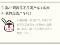 东南A5翼舞是不是国产车（东南a5翼舞是国产车吗）