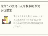 东南DX5支持什么车载系统 东南DX5配置