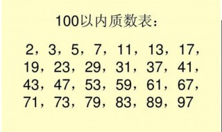 质数有哪些100以内 质数有哪些100以内表