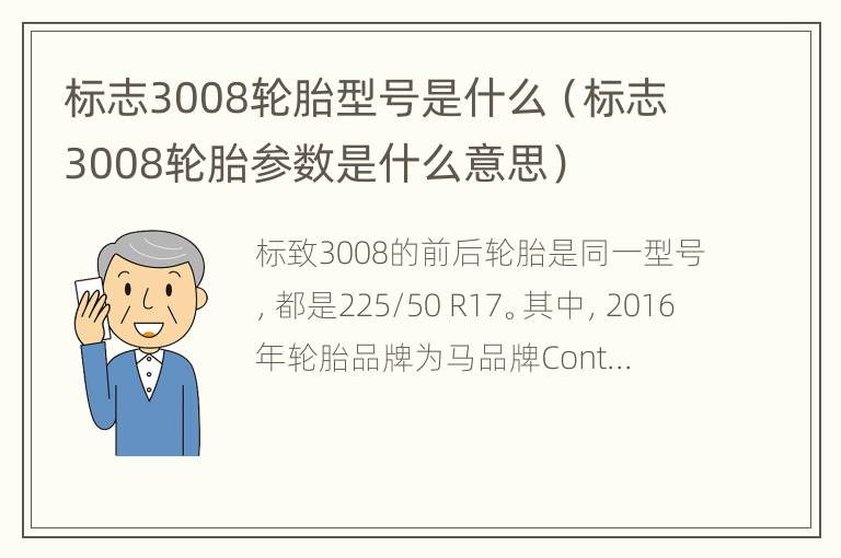 标志3008轮胎型号是什么（标志3008轮胎参数是什么意思）