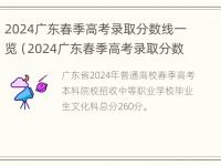 2024广东春季高考录取分数线一览（2024广东春季高考录取分数线一览表）