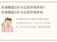 东湖樱园3月16日花开得多吗？ 东湖樱园3月16日花开得多吗