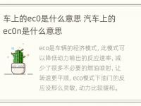 车上的ec0是什么意思 汽车上的ec0n是什么意思