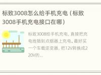 标致3008怎么给手机充电（标致3008手机充电接口在哪）