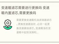 变速箱滤芯需要进行更换吗 变速箱内置滤芯,需要更换吗