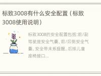 标致3008有什么安全配置（标致3008使用说明）