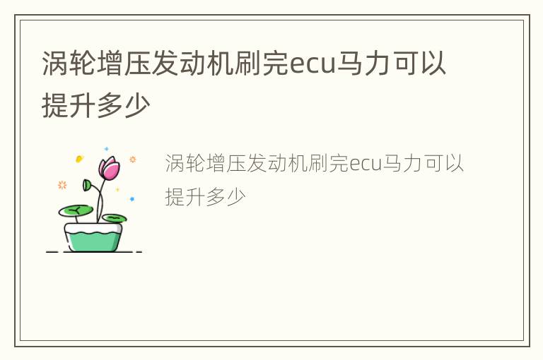 涡轮增压发动机刷完ecu马力可以提升多少