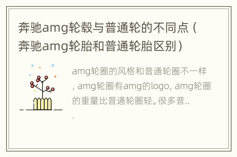 奔驰amg轮毂与普通轮的不同点（奔驰amg轮胎和普通轮胎区别）