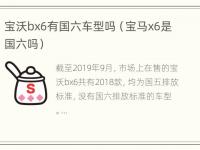 宝沃bx6有国六车型吗（宝马x6是国六吗）