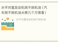 水平对置发动机烧不烧机油（汽车烧不烧机油从哪几个方面看）