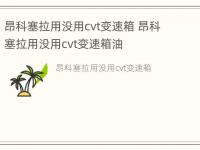 昂科塞拉用没用cvt变速箱 昂科塞拉用没用cvt变速箱油