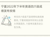 宁夏2022年下半年英语四六级成绩发布安排