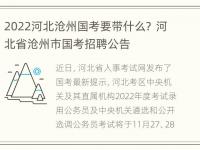 2022河北沧州国考要带什么？ 河北省沧州市国考招聘公告