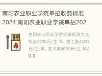 南阳农业职业学院单招收费标准2024 南阳农业职业学院单招2021