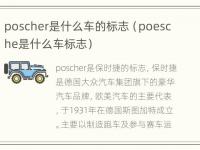 poscher是什么车的标志（poesche是什么车标志）