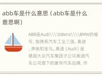 abb车是什么意思（abb车是什么意思啊）