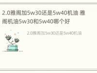 2.0雅阁加5w30还是5w40机油 雅阁机油5w30和5w40哪个好