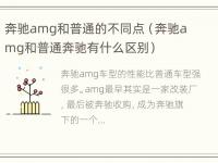 奔驰amg和普通的不同点（奔驰amg和普通奔驰有什么区别）