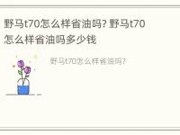 野马t70怎么样省油吗? 野马t70怎么样省油吗多少钱