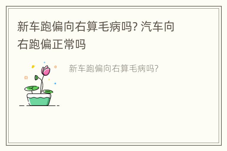 新车跑偏向右算毛病吗? 汽车向右跑偏正常吗