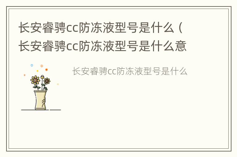 长安睿骋cc防冻液型号是什么（长安睿骋cc防冻液型号是什么意思）