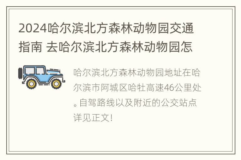 2024哈尔滨北方森林动物园交通指南 去哈尔滨北方森林动物园怎么坐车