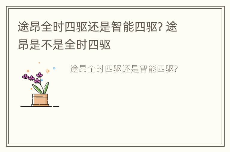 途昂全时四驱还是智能四驱? 途昂是不是全时四驱